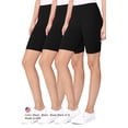 thumbnail image 5 of Women's Casual Seamless High Waist Solid Biker Shorts Pants (Pack of 3), 5 of 5
