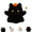 C, variant on Cute Ghost Cat Plushies, Halloween Black & White Kitten Stuffed Animal with Star Magic Wand Plush Toys, Pumpkin Hat Option, Spooky Halloween Bedroom Ornament Gifts for Kids Girls D