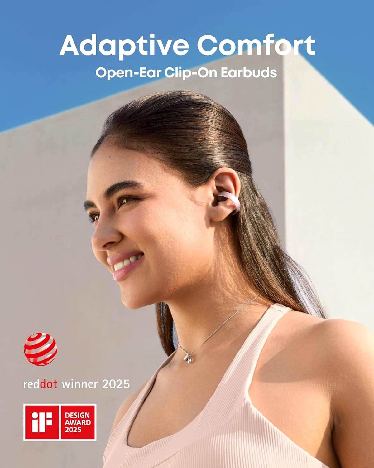 Restored Like New Soundcore AeroClip by Anker, Open-Ear Earbuds, Clip-On Headphones, Adaptive Comfort (Refurbished)