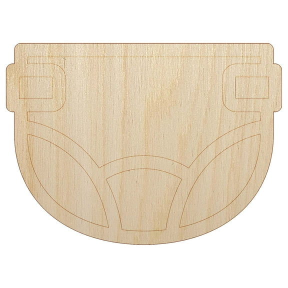 Baby Diaper Wood Shape Unfinished Piece Cutout Craft DIY Projects - 4.70 Inch Size - 1/8 Inch Thick