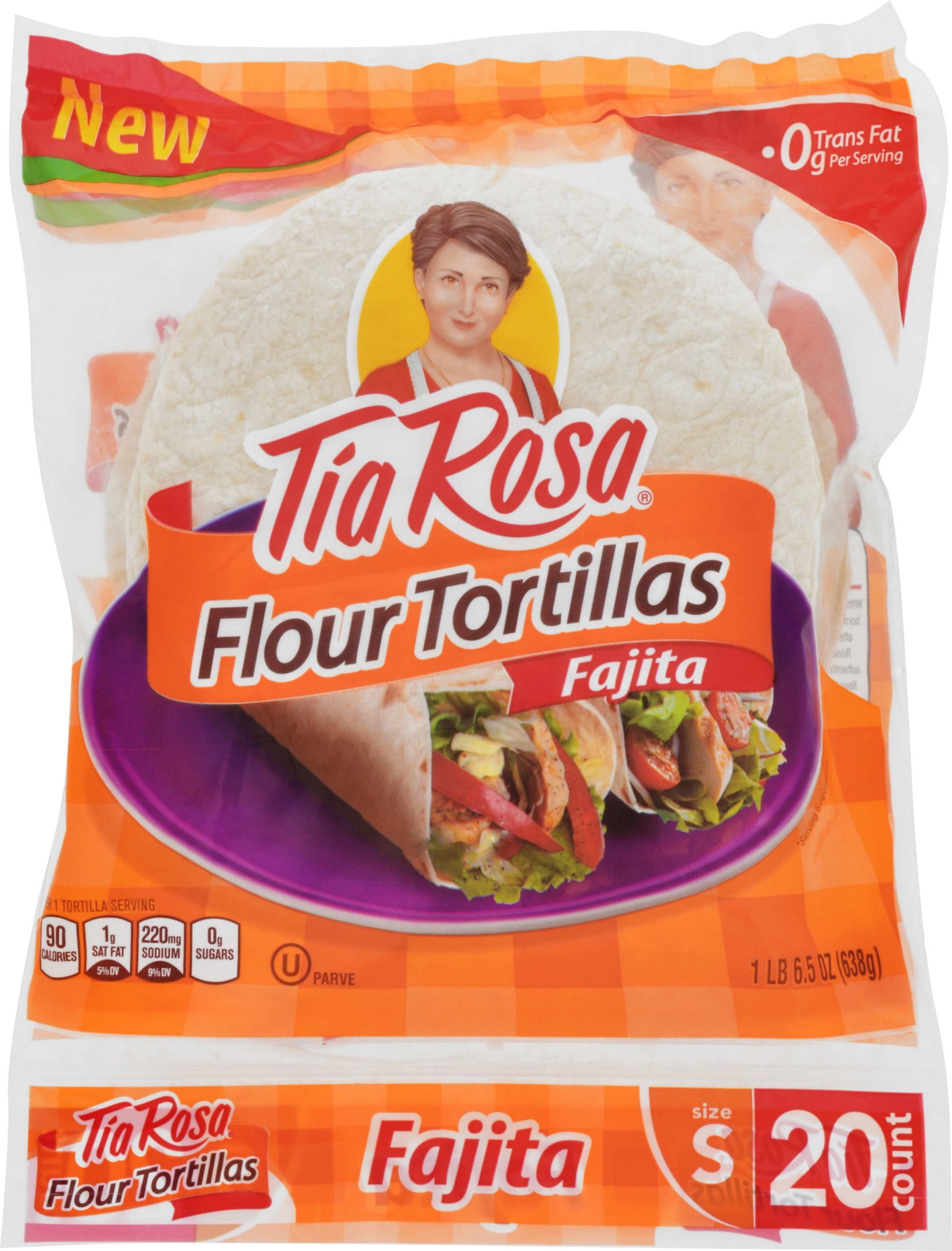 Tia Rosa Flour Tortillas Fajita Size, 20 count