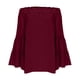 thumbnail image 3 of HongQid Womens Off The Shoulder Long Bell Sleeve Tops Flared Casual Loose Blouse, 3 of 6