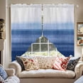 thumbnail image 2 of Navy Blue White Gradient Swag Curtain Valance for Windows, Abstract Ombre Texture Modern Art Window Treatments Short Swag Topper for Kitchen Windows Bathroom Bedroom, 36"x63", 2 of 8
