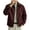Wine, variant on Men's Relaxed Fit Zip Up Jacket Lapel Collar Smooth Textured Coat with Pockets Fully Lined Casual Spring Fall Outfits Outerwear