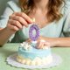 thumbnail image 1 of Purple Glitter Number Birthday Candles 0-9 Set Cake Topper Candles For Party Decor, 1 of 6