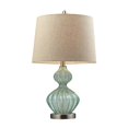 thumbnail image 1 of ElkGroup International D141-LED Smoked Glass LED Table Lamp In Pale Green With Metallic Linen Shade, 1 of 2