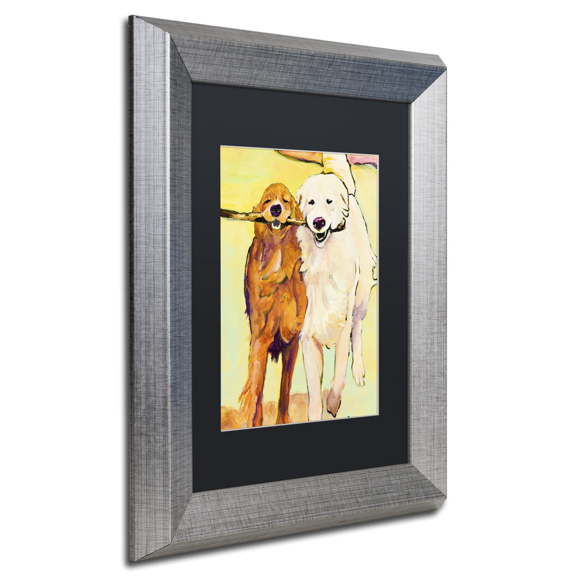 Trademark Fine Art "Stick With Me 1" Canvas Art by Pat Saunders-White Black Matte, Silver Frame