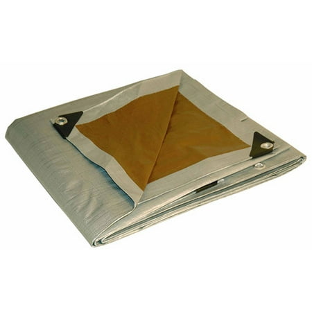 Foremost Tarp 16' x 20' Silver and Brown Heavy-Duty Polyethylene Tarp
