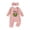 Pink, variant on mgoYE Newborn Baby Girl Boy Fall Outfit Romper Football Golf Court Embroidery Long Sleeve Jumpsuit Bodysuit Cute Infant Clothes with Headband(Pink,0-3 Months)