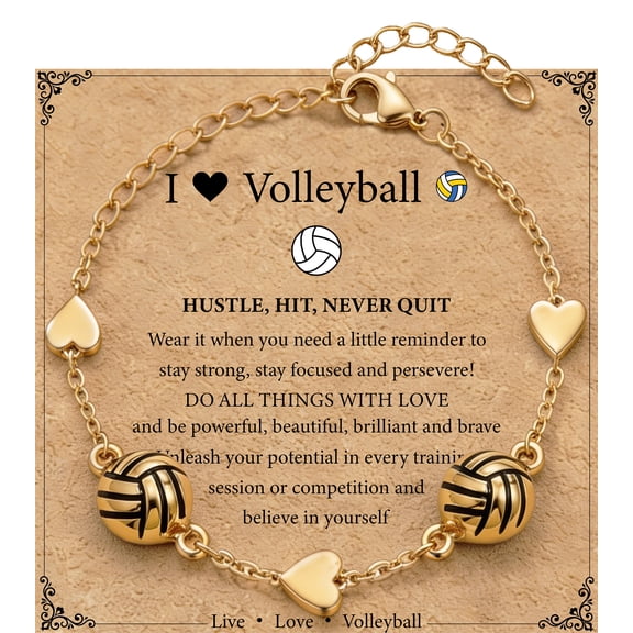 HugMemories Volleyball Bracelet, Volleyball Stuff Jewelry, Volleyball Gifts for Team Teen Players Coach with Love Heart