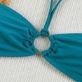 thumbnail image 7 of UTSJKR Women's Halter Bikini Set Bandeau Bikini O Ring Tie Back High Cut Two Piece Swimsuit Bathing Suits Blue 8, 7 of 7