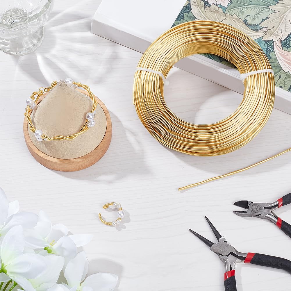 500 g 12 Gauge(2mm) Aluminum Wire 180 Feet(55m) Bendable Metal Sculpting Wire for Bonsai Trees Floral Arts Crafts Making Champagne Yellow