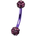 thumbnail image 6 of Anodized Titanium Curved Barbell 16G Eyebrow Ring with Ferido Ball Ends, 6 of 15