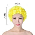 thumbnail image 3 of Gorro de baño con flores en 3D, gorro transpirable para deportes acuáticos, accesorios para piscina (amarillo), 3 of 3