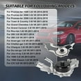 thumbnail image 6 of SINOCMP AW6169 Professional Water Pump Fits for 200,300,Town Country,Avenger,Challenger,Charger,Durango Journey,Grand Cherokee,Ram 1500 3.6L V6 Automobile, 6 of 7