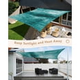 thumbnail image 3 of Teal Sun Shade Sail 14'x18' Rectangle Outdoor Shade Canopy, Retro Oil Painting Modern Abstract Art Aesthetics Porch Shades Outdoor Sun Blocking Screen, Sunshade Cloth Covers for Patio/Deck/Garden, 3 of 5