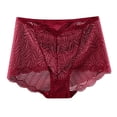 thumbnail image 4 of Blmnix Women Panties High Waisted Sexy Underwear Breathable Boxers Red Lace Panties Cotton Underwear for Women,L, 4 of 5