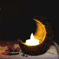 thumbnail image 3 of 20cm Candelero llevado en forma de luna de la palmatoria del candelero con la vela Eid Mubarak, 3 of 5