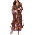 thumbnail image 3 of Women Casual Loose Bohemian Floral Dress Short Sleeve Long Maxi Summer Beach Swing Dress, 3 of 9