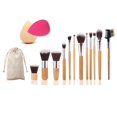 thumbnail image 1 of Juego de herramientas de maquillaje 11 piezas de pinceles de maquillaje + cepillo de peine para cejas + 2 soplos en polvo Zulema cepillo cosmético, 1 of 8
