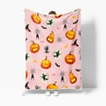 thumbnail image 4 of Halloween Blankets Fall Orange Pumpkin Spider Webs Black Bat Candy and Witch Throw Blanket Halloween Decor Super Soft Flannel Throw Blanket for Bedding Sofa Chair and Travel Decorations, 4 of 5