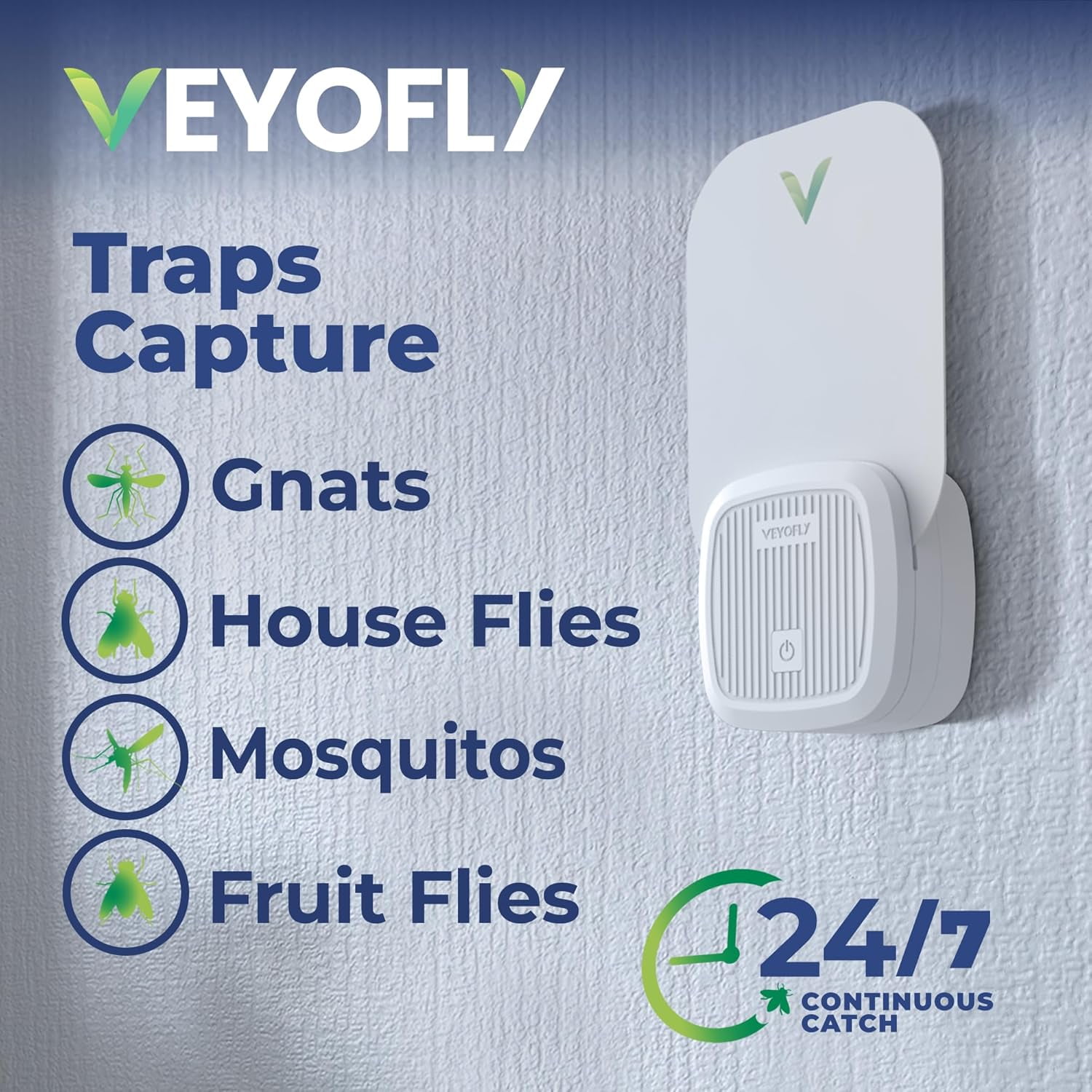 Fly Trap Indoor, Fruit Fly Traps for Indoors Flying Insect (2 Device + 6 Refills) Gnat Traps for House Indoor, Bug Zapper Indoor, Gnat Killer Catcher & Fruit Fly Killer Light Plug in