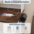 thumbnail image 3 of Kicctian Modern Vanity Desk with LED Mirror & Power Outlet - Makeup Table with 3 Drawers, Cabinet, Shelves & Storage Stool for Bedroom,White, 3 of 6