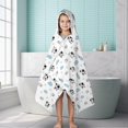 thumbnail image 6 of Cow and Milk White Pattern Hooded Bath Towel Wrap for Teens Ages 3 To 12, Soft Lightweight Quick Dry Microfiber Bath Beach Pool, 50"x30", 6 of 6