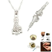 Lighthouse Pendant 16" Necklace Set Love Pearl Kit, Unisex Teens and Adults, Silver Color