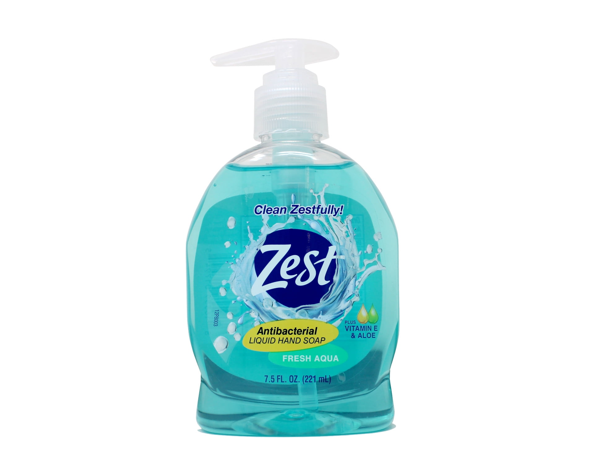 Zest Antabacterial Liquid Hand Soap Plus Vitamin E & Aloe Fresh Aqua 7.5 Fl Oz - 5 Pack