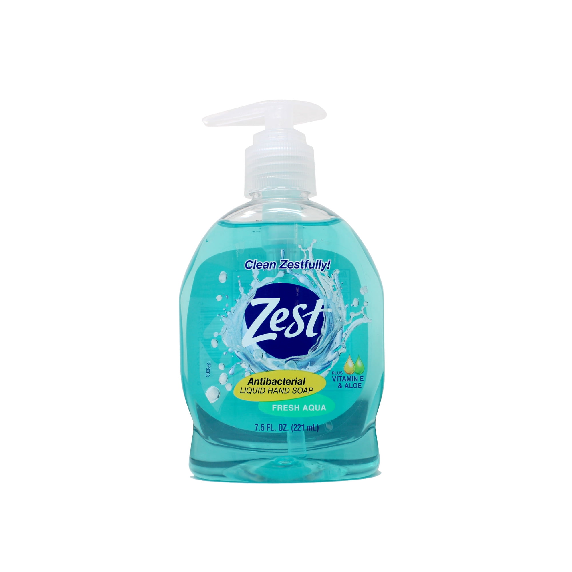 Zest Antabacterial Liquid Hand Soap Plus Vitamin E & Aloe Fresh Aqua 7.5 Fl Oz