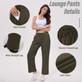thumbnail image 6 of Women's High Waist Lounge Pants Wide Leg Yoga Sweatpants Loose Casual Pockets Drawstring Workout Joggers Pants, 6 of 8