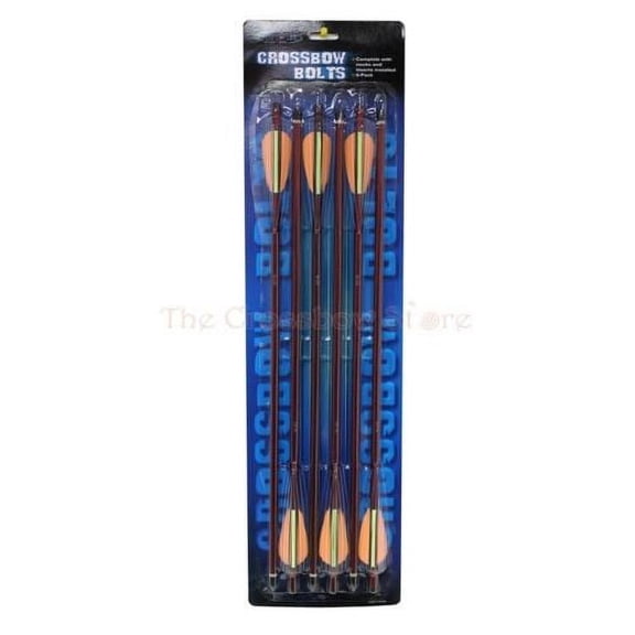 20" Red Aluminum Shaft Crossbow Arrows/Bolts with Metal Field Point Tip - 6/Pack
