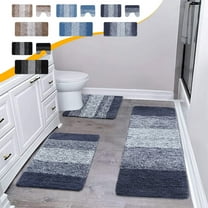 3PCS Bathroom Rugs Sets Microfiber Absorbent Non-Slip Bathroom Shower Rugs U-Shaped Toilet Mat Plush Bath Mat Washable Carpet