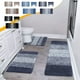 thumbnail image 1 of Set de alfombras de baño de 4 piezas | Set de Esterillas de baño de terciopelo absorbente de vellón gris marrón azul | Mullido antideslizante de microfibra, lavable, tapa, alfombra en forma de U, 1 of 7