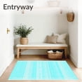 thumbnail image 3 of ODIKA 8'x10' Machine Washable Non-Slip Area Rug, Elegant Striped Bath Light Cyan and High Traffic Rug, Blue, 84909, 3 of 7