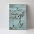 thumbnail image 5 of HFDF Mermaid Wall Decor For Canvas Wall Art Mermaid Kisses and Starfish Wishes spirational Quotes Poster Rustic Giclee Prt Home Artwork For Girl Room Decoration Nautical Themech 16x20inch Framed, 5 of 5