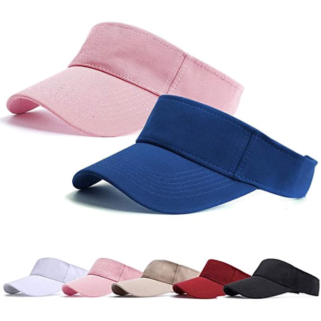 Visière pour Femmes - Visière de Golf, Casquette de Baseball Réglable en Queue de Cheval pour le Cyclisme, le Tennis, la Course (Rose, Bleu)