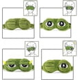 thumbnail image 4 of Juego de 3 antifaces para dormir 3D con forma de rana, bonitos antifaces de dibujos animados, color verde, 4 of 5