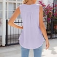 thumbnail image 5 of FAIWAD Women's Summer Sleeveless Top Loose Casual Round Neck Pleated Blouses Plus Size Button Up Tank Top, 5 of 5