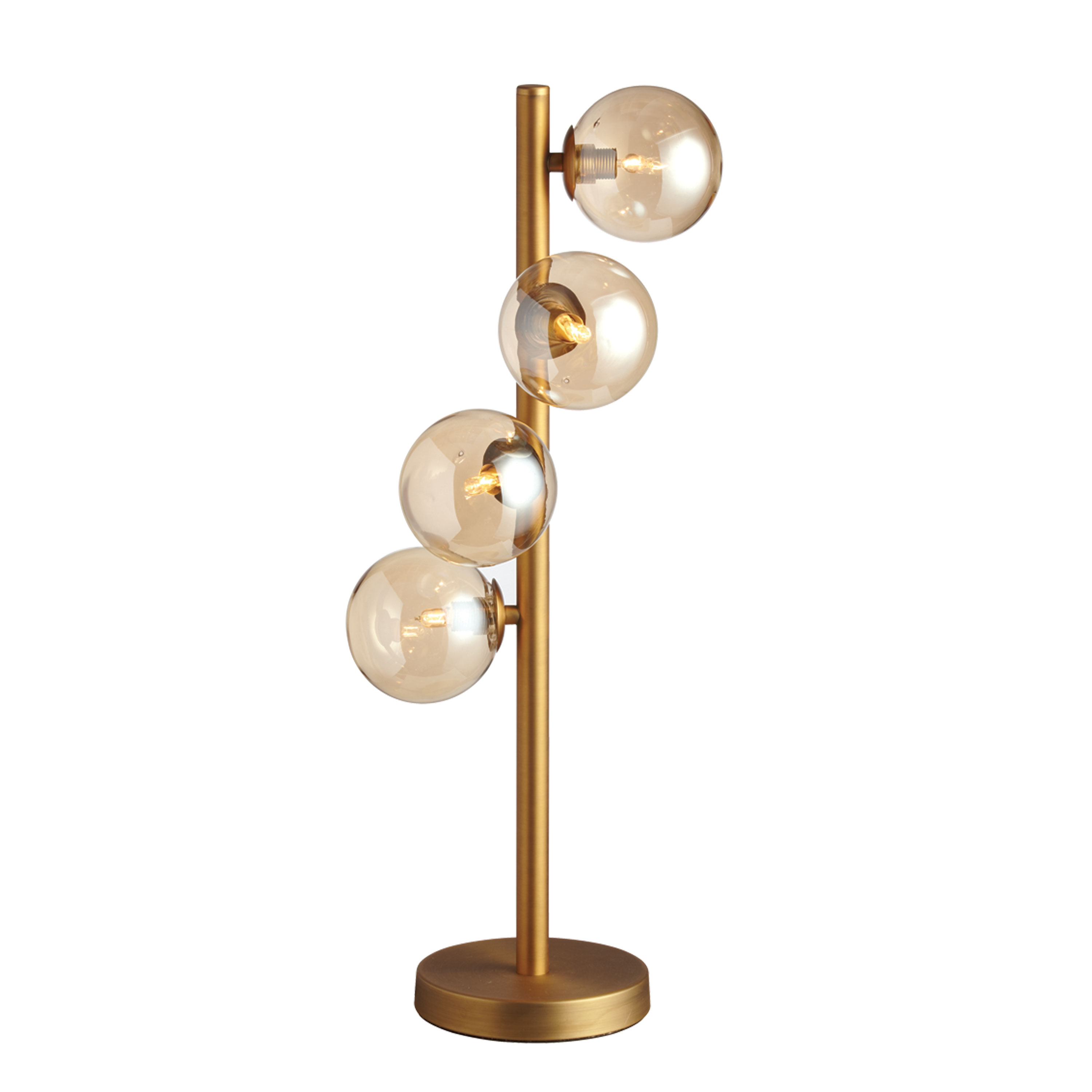 Dainolite 4 Light Halogen Table Lamp, Vintage Bronze Finish