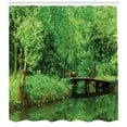 thumbnail image 3 of Ambesonne Spring Shower Curtain, Foliage Forest Woodsy, 69"Wx70"L, Green Brown, 3 of 3