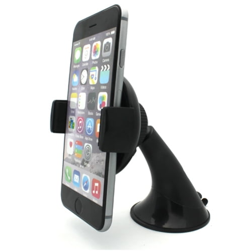 Easy Mount Car Windshield Phone Holder Swivel Cradle Stand Window Glass Dock Strong Suction K6N Compatible With Motorola Droid Maxx 2 - Nokia 8 - OnePlus 5, 5T, 6, 6T - Samsung Galaxy Sky