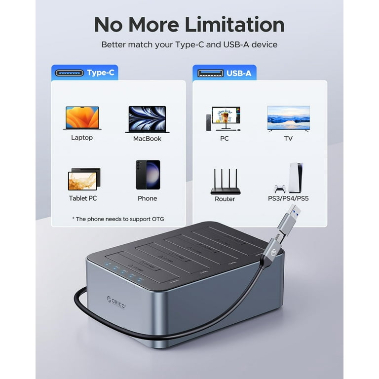ORICO 4 Bay External Hard Drives Enclosure 10Gbps Aluminum ORICO 4 Bay External Hard Drives Enclosure 10Gbps Aluminum
