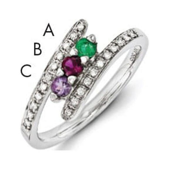 14K White Gold Ring Band Mother's & Family Semi Mount Diamond center Stone Mounting 2 mm