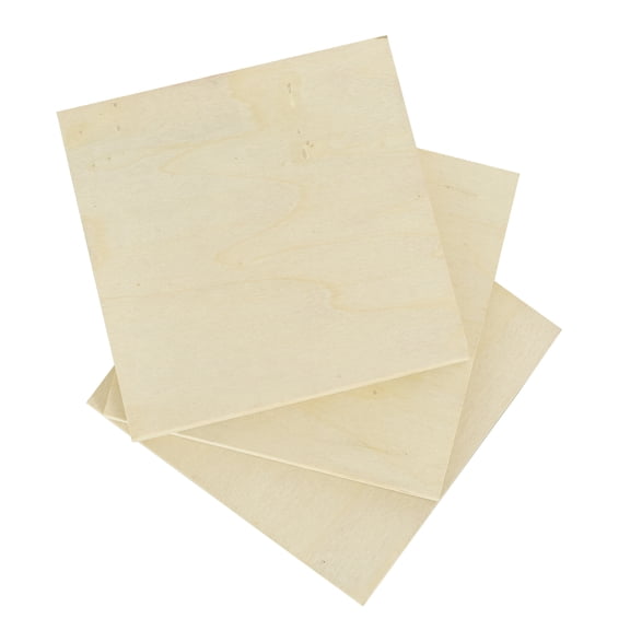Hello Hobby Unfinished Square Wood Panels, 6 in x 6 in, 3 Pieces