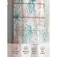 thumbnail image 5 of Teal Jellyfish Starfish Sheer Curtains 2 Panels Set Summer Beach Coral Shell Board Sheer Window Curtains Light Filtering Rod Pocket Voile Drapes for Bedroom Living Room 52"x63", 5 of 8