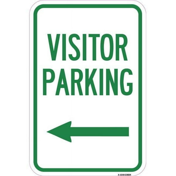 12 x 18 in. Aluminum Sign - Reserved Parking Sign Visitor Parking & Arrow Pointing Left