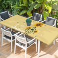 thumbnail image 2 of Yellow Sunshine Sunflower Table Cloths for 8 Foot Rectangle Tables, Pastoral Bees Farmhouse Floral Patio Waterproof Elastic Fitted Tablecloths, Washable Rectangular Table Cover for Camping, 2 of 8
