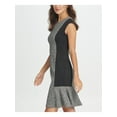 thumbnail image 3 of DKNY Womens Ivory Cap Sleeve Above The Knee Fit + Flare Evening Dress 10, 3 of 4